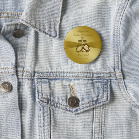 Religious Golden 50. Wedding Anniversary Button (Beispiel)