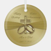 Religious Golden 50. Wedding Anniversary Ornament (Vorderseite)