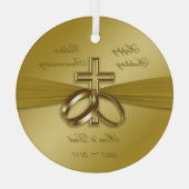 Religious Golden 50. Wedding Anniversary Ornament (Rückseite)