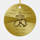 Religious Golden 50. Wedding Anniversary Ornament (Vorne)