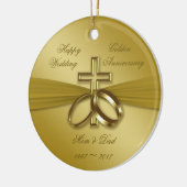 Religious Golden 50. Wedding Anniversary Ornament (Links)