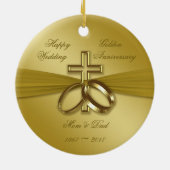 Religious Golden 50. Wedding Anniversary Ornament (Hinten)