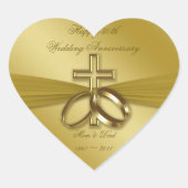 Religious Golden 50. Wedding Anniversary Sticker (Vorderseite)