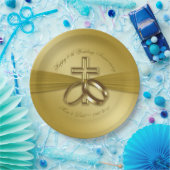 Religious Golden 50th Anniversary Paper Plate Pappteller (Party)