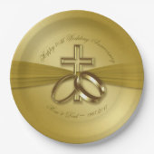 Religious Golden 50th Anniversary Paper Plate Pappteller (Vorderseite)