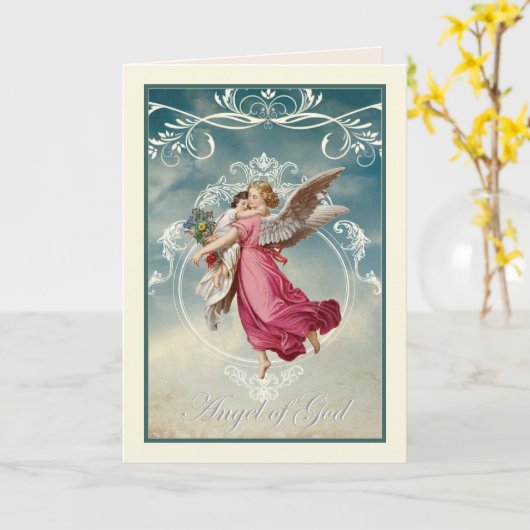 Religious Guardian Angel Scripture Verse Karte (Gelbe Blume)