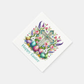 Religious Happy Easter Cross  Serviette (Ecke)