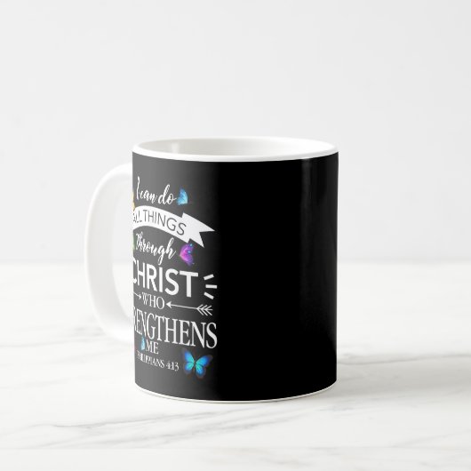 Religious I Can Do All Things Through Christ Butte Kaffeetasse (Vorderseite Links)