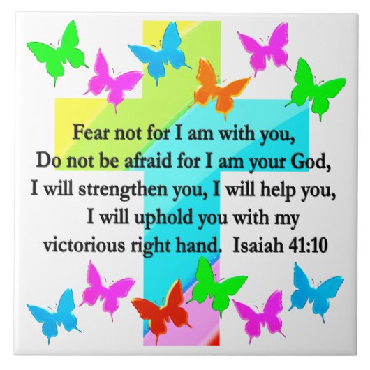 RELIGIOUS ISAIAH 41:10 SCRIPTURE VERSE FLIESE (Vorderseite)