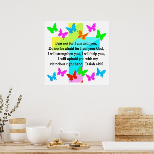 RELIGIOUS ISAIAH 41:10 SCRIPTURE VERSE POSTER (Küche)