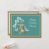 Religious Jesus Lamb Floral Elegant Karte (Vorderseite/Rückseite Beispiel)