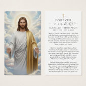 Religious Jesus Remembrance Funeral Prayer Card (Vorne & Hinten)