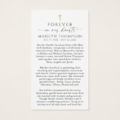 Religious Jesus Remembrance Funeral Prayer Card (Rückseite)