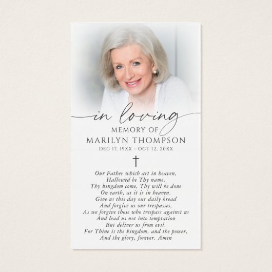 Religious Jesus The Lord's Prayer Card (Rückseite)