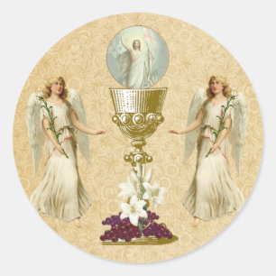 Religious Lent Crucifixe Jesus Angels Runder Aufkleber