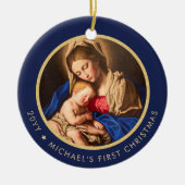 Religious Madonna & Child Baby's 1. Weihnachten Keramik Ornament (Vorne)
