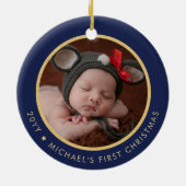 Religious Madonna & Child Baby's 1. Weihnachten Keramik Ornament (Hinten)