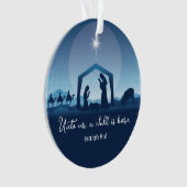 Religious Nativity Scene Bible Verse Christmas Ornament (Vorderseite)