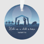 Religious Nativity Scene Bible Verse Christmas Ornament (Vorderseite)