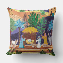 Religious Nativity Scene Glory to God Christmas Kissen