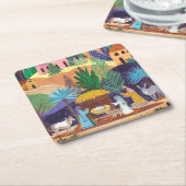 Religious Nativity Scene Glory to God Christmas Rechteckiger Pappuntersetzer (angewinkelt)