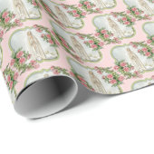 Religious Our Lady of Fatima Jungfrau Mary Pink Ro Geschenkpapier (Rolleneckpunkt)