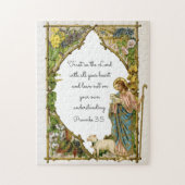 Religious Proverbs 3:5 Scripture Jesus Shepherd Puzzle (Vertikal)
