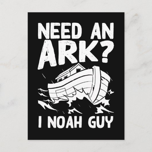 Religious Pun Christian Noah Ark Postkarte (Vorderseite)
