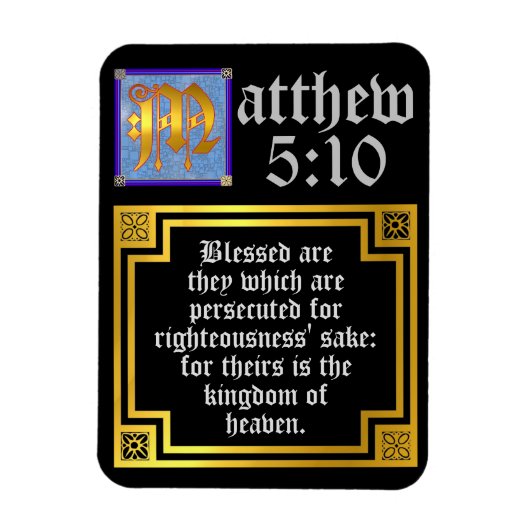 Religious Quote Matthew 5 Gold Illuminated Letter Magnet (Vertikal)