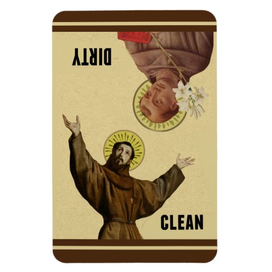 RELIGIOUS SEGINTS ANTHONY & FRANCIS DISHWASHER MAGNET (Vertikal)