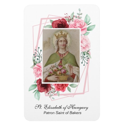 Religious St. Elisabeth of Hungary Patron Bakers Magnet (Vertikal)