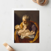 Religious St. Joseph Christmas Mitteilungskarte (Vorderseite/Rückseite Beispiel)