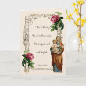 Religious St. Joseph Jesus Floral Vintag Karte (Gelbe Blume)