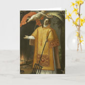 Religious St. Lawrence Patron of Cooks Karte (Gelbe Blume)