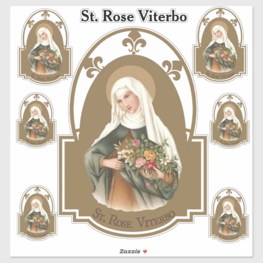 Religious St. Rose Viterbo Aufkleber (Blatt)