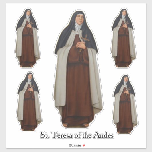 Religious St. Teresa of the Andes Carmelite Nun Aufkleber (Blatt)