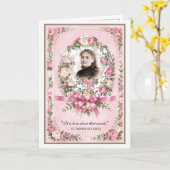 Religious St. Therese Vintage Pink Roses Prayer Karte (Gelbe Blume)