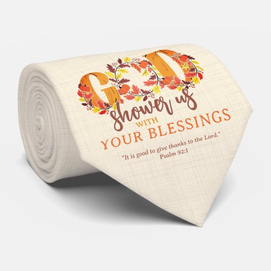 Religious Thanksgiving Dinner Faith Bible Quote Krawatte (Gerollt)