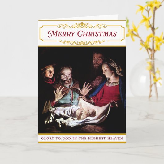 Religious Themed Nativty Karte (Gelbe Blume)