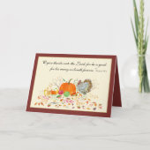 Religious Turkey & Pumpkin Erntedank Psalm 107 Karte (Vorderseite)
