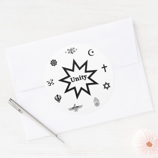 Religious Unity Decal Runder Aufkleber (Umschlag)