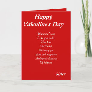 Religious valentine's day Schwester Feiertagskarte