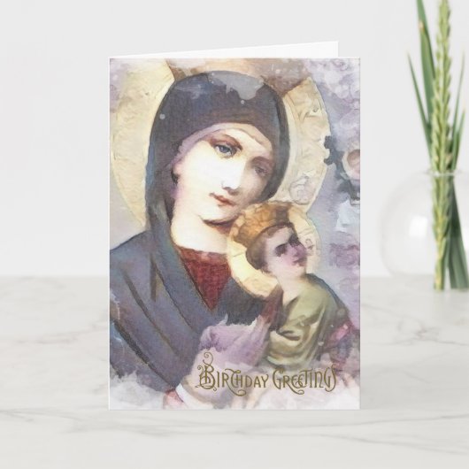 Religious Vintage Virgin Mary Jesus Angels Karte (Vorderseite)