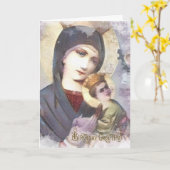 Religious Vintage Virgin Mary Jesus Angels Karte (Gelbe Blume)