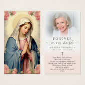 Religious Virgin Mary Cross Photo Prayer Card (Vorne & Hinten)