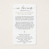 Religious Virgin Mary Cross Sympathy Prayer Card (Rückseite)