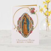 Religious Virgin Mary Guadalupe Anniversary Karte (Gelbe Blume)