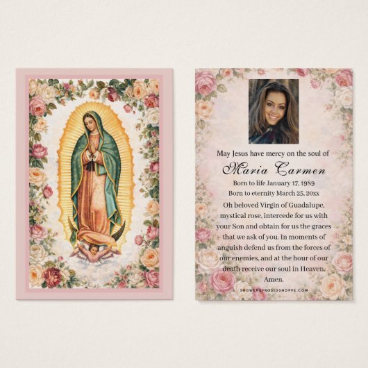 Religious Virgin Mary Guadalupe Catholic Funeral (Vorne & Hinten)