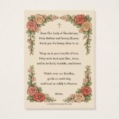 Religious Virgin Mary Guadalupe Catholic Prayer (Rückseite)