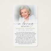 Religious Virgin Mary In Loving Memory Prayer Card (Rückseite)